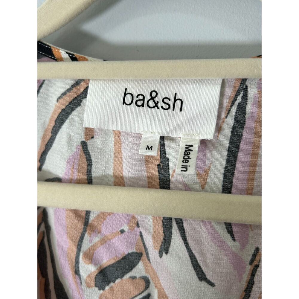 BA&SH Womens Baby Pink Tabb Printed Crepe Midi Wrap Robe Tabby Dress Size Medium - Picture 10 of 12